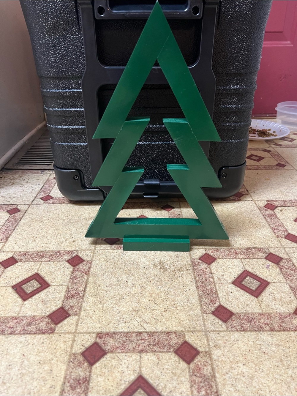 Matte Green Wooden Tabletop Holiday Tree Decor - Unbranded